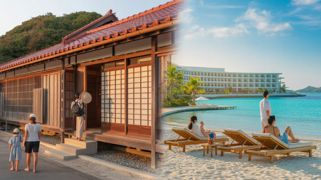 古民家の宿とビーチリゾートホテルを一度の沖縄旅行で楽しむ方法