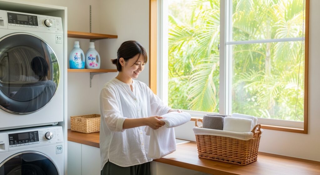沖縄民泊で洗濯できると便利？長めの滞在で助かる設備のポイント