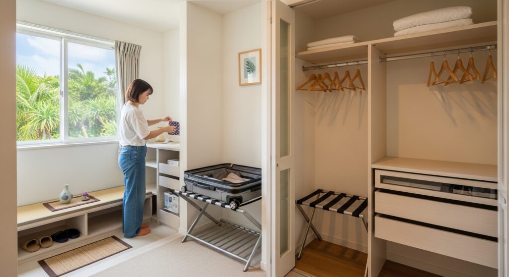 沖縄民泊で荷ほどきしやすい部屋とは？快適さを左右する空間の工夫